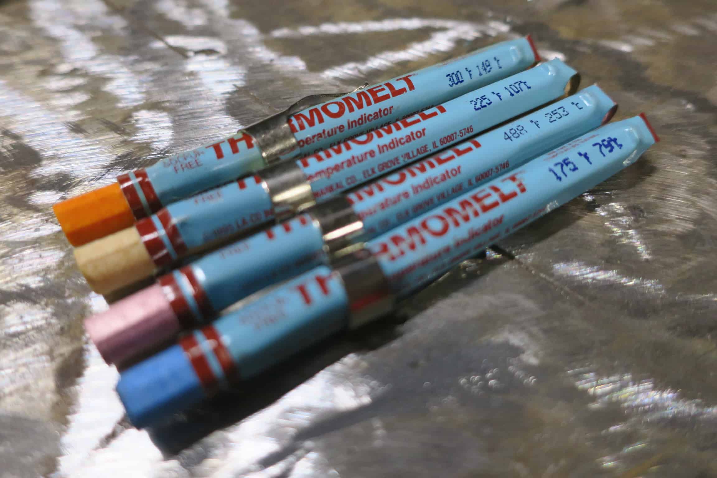 Blue thermo crayons